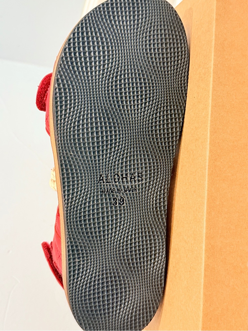 Alohas x Anthropologie Hook-Loop Braided Lipstick Red Leather Rope Sandals 39 8 - Picture 11 of 15